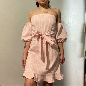 MISSGUIDED Tie Front and Back Doll Dress